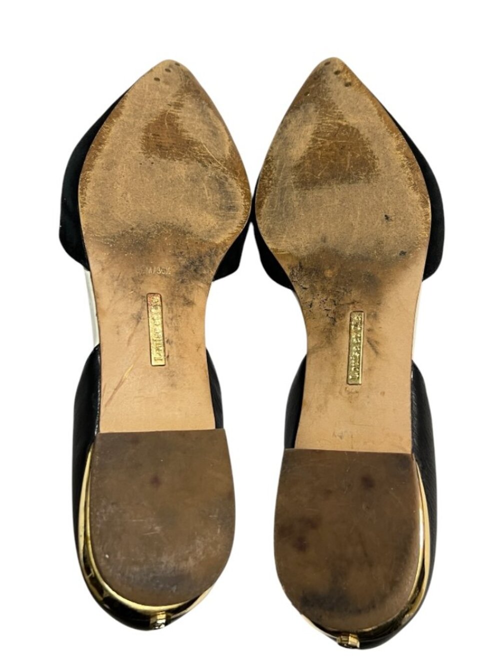 Louise et Cie Black Leather Tassel D'Orsay Pointed Toe Flat Shoes Size 6.5 M - Picture 7 of 7
